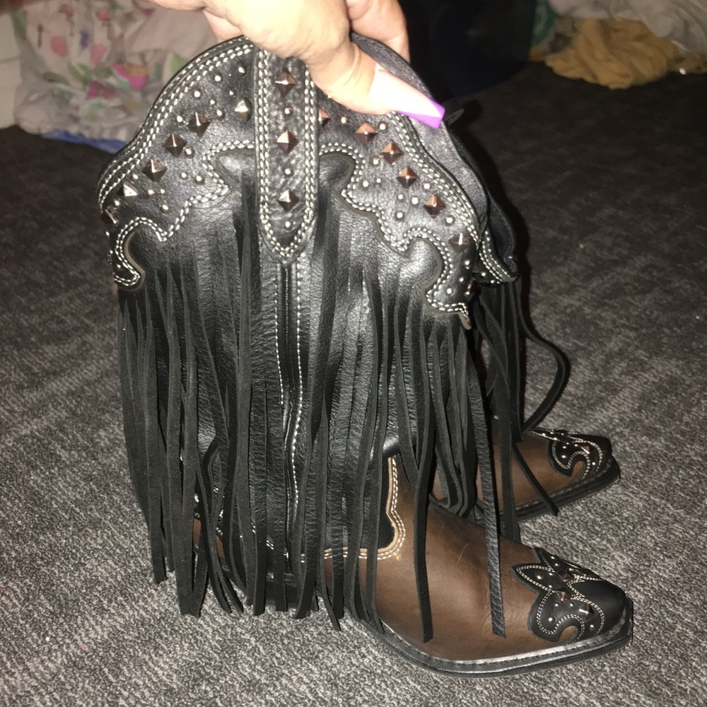 Western fringe tassel boots never used.